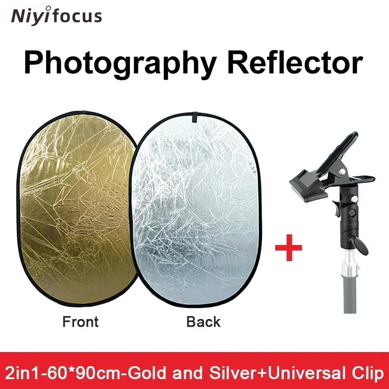 Photography Lighting Handheld - Круглый портативный отражатель 2-в-1, 30 см,