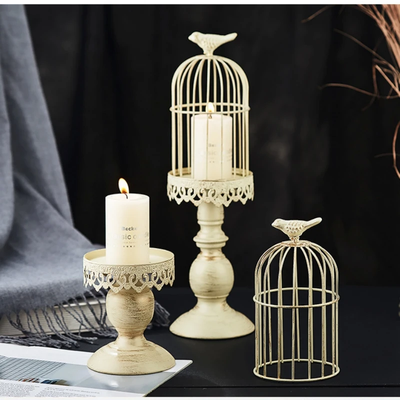 Vintage Photography Lighting - Винтажный подсвечник в виде птичьей клетки,