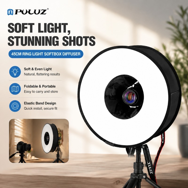 Photography Lighting Modifiers - Складной 45-сантиметровый кольцевой светильник с мягким