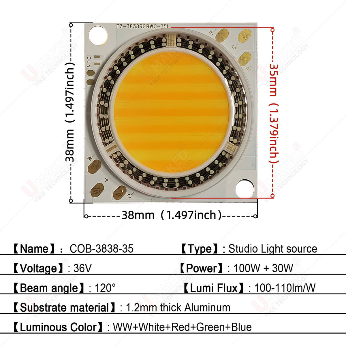 38x38 мм, 290 Вт, COB SMD, све – обзор и цена Photography Lighting Options